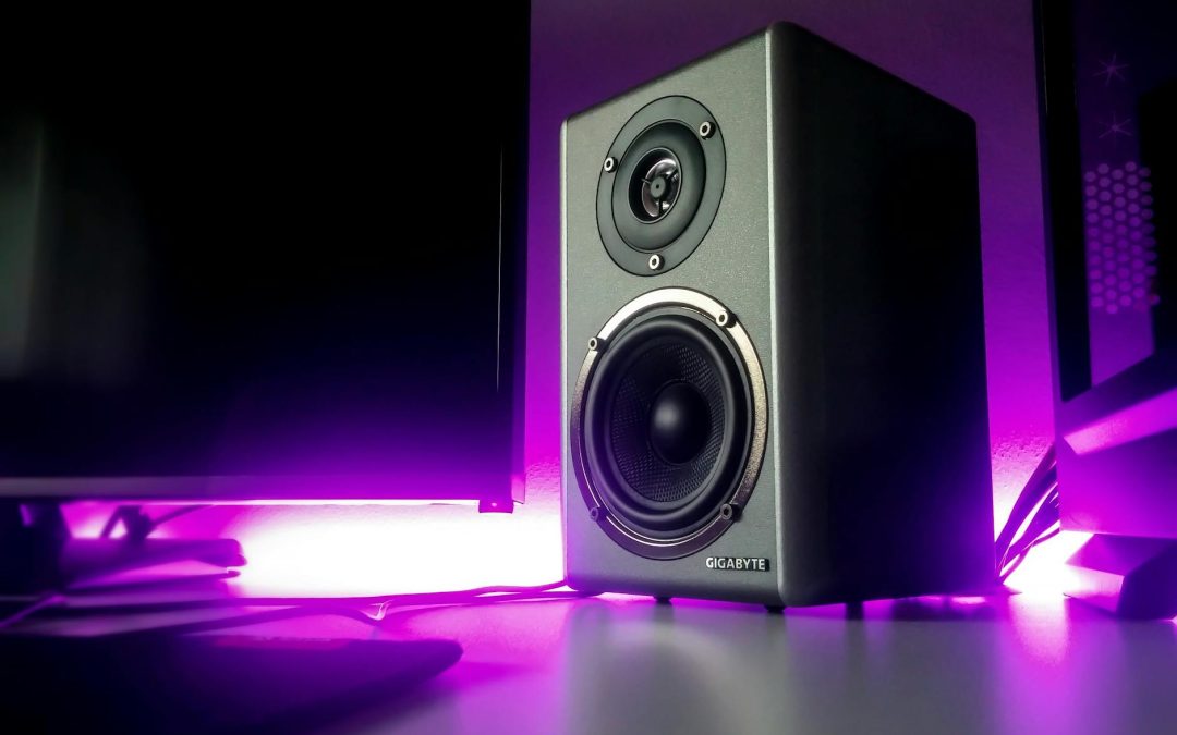 black speaker close up photography